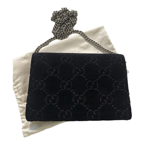 GUCCI Black GG | Velvet Mini Dionysus Wallet On Chain‎ - Picture 4 of 15